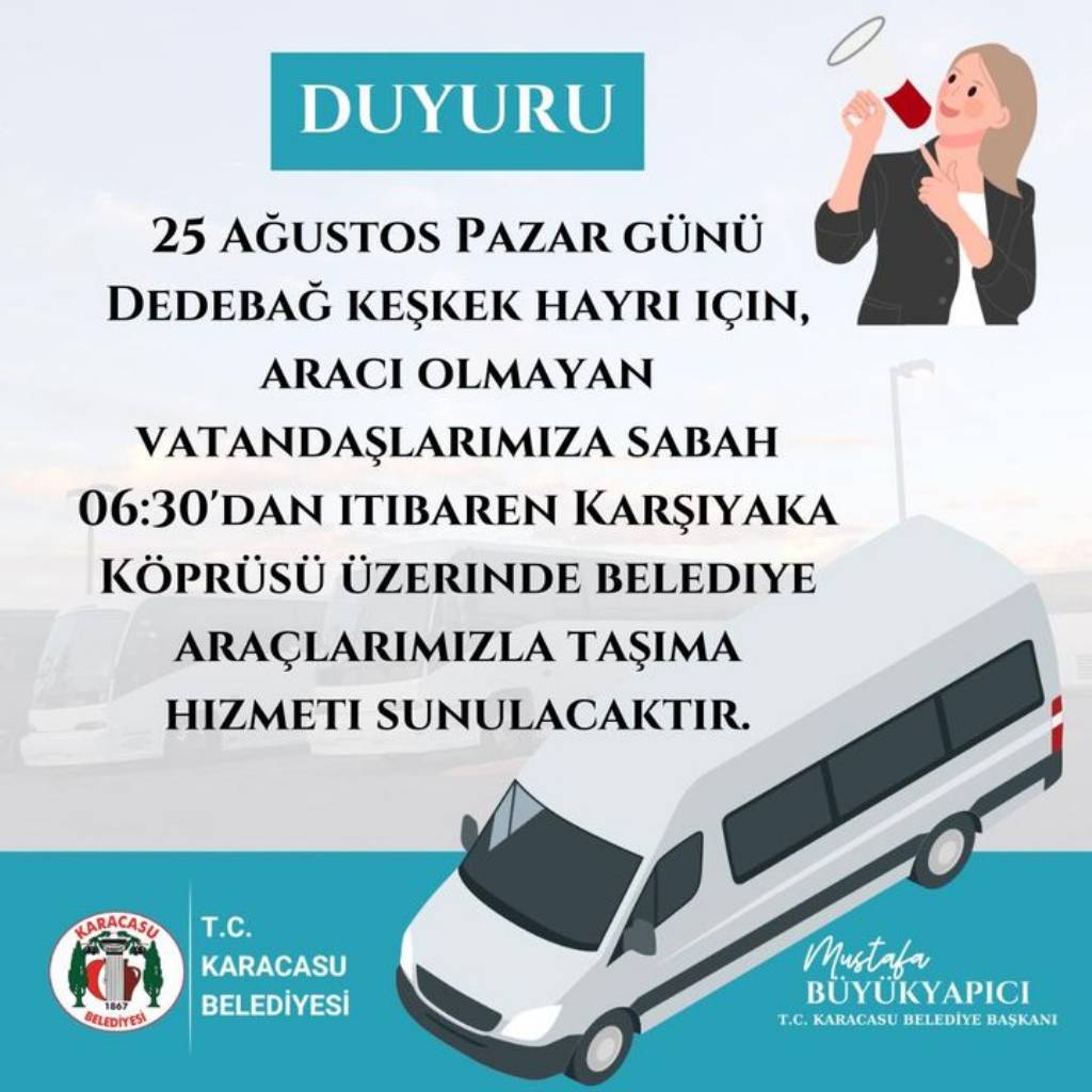 Karacasu Belediyesi'nden Dedebağ Keşkek Hayrı için Ulaşım Duyurusu